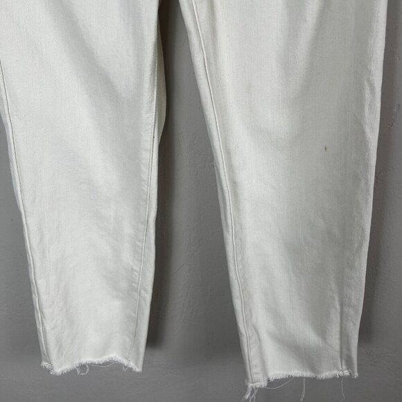 Love,‎ Bonito Aurelie High Rise Straight Crop Jeans Size 24 Ivory Cream Raw Hem - Picture 3 of 13
